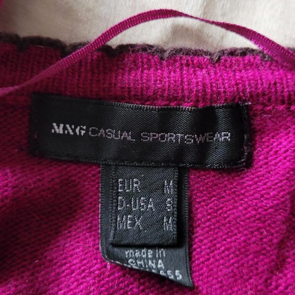MNG fuchsia angora-blend cardigan (Size S) - Picture 3 of 10